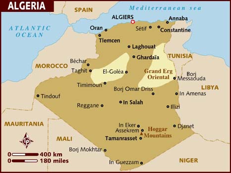 map of algeria